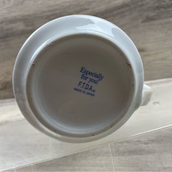 FTDA Japan Floral Pitcher "Especially for You!" 1989 Vintage Small White Pitcher - Picture 6 of 7